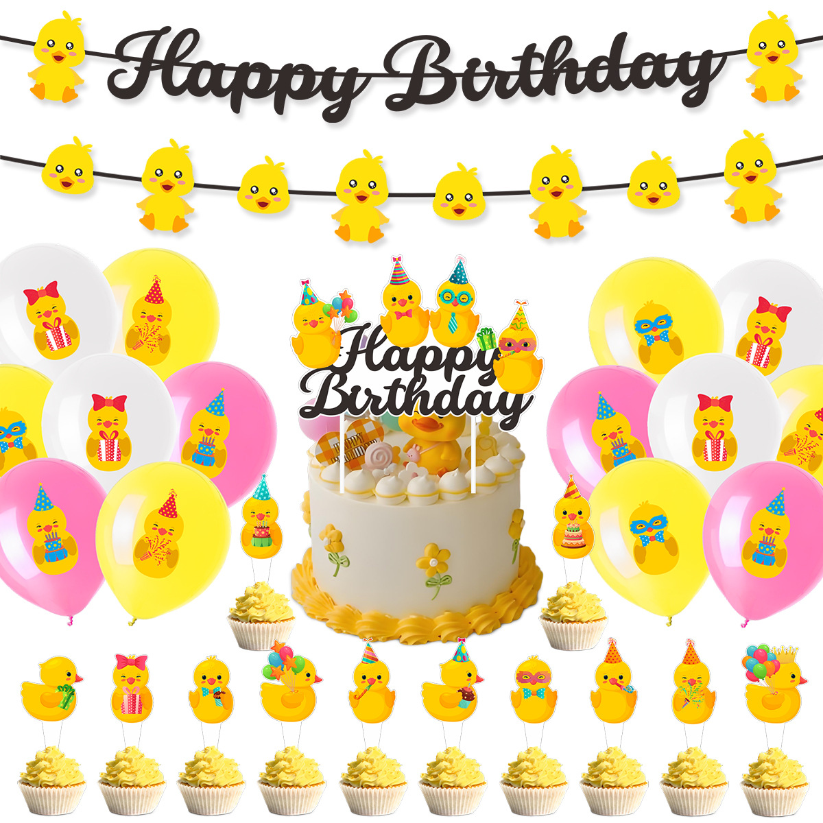 Baby Products For Summer - Cute Swim Duck Theme Happy Birthday