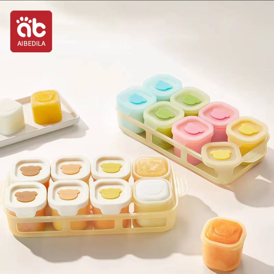 Baby Food Storage Jar - AIBEDILA Baby Silicone Food Freezer Tray