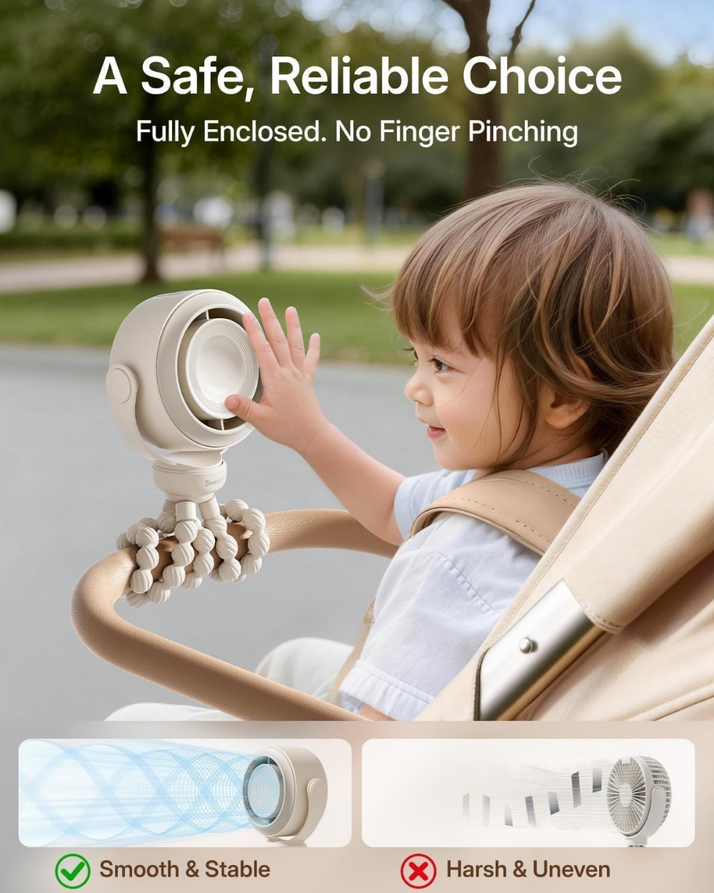 Portable Stroller Fan, Pinch-P – обзор и цена Baby Products Cream