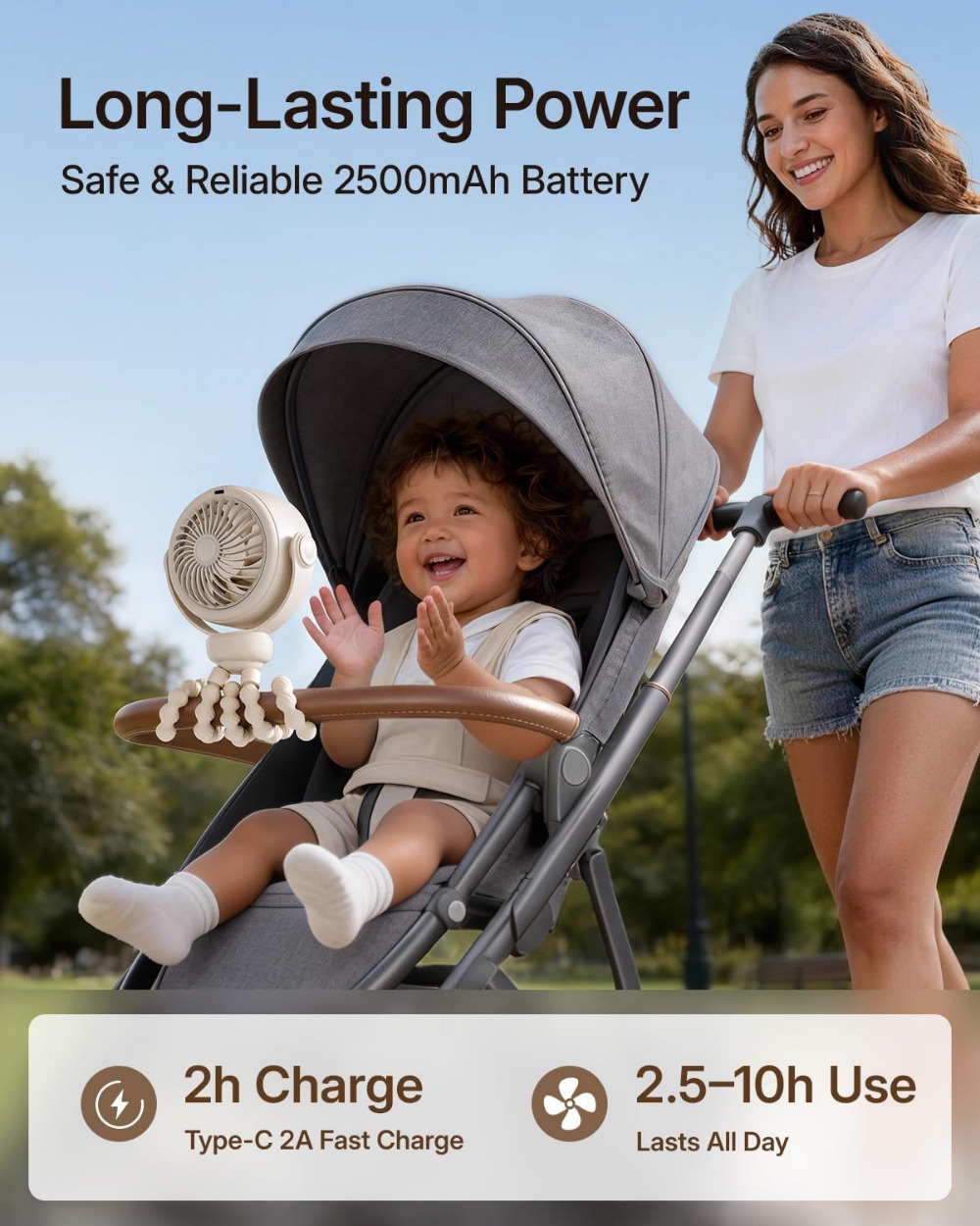 Portable Stroller Fan, Pinch-P – обзор и цена Baby Products Cream