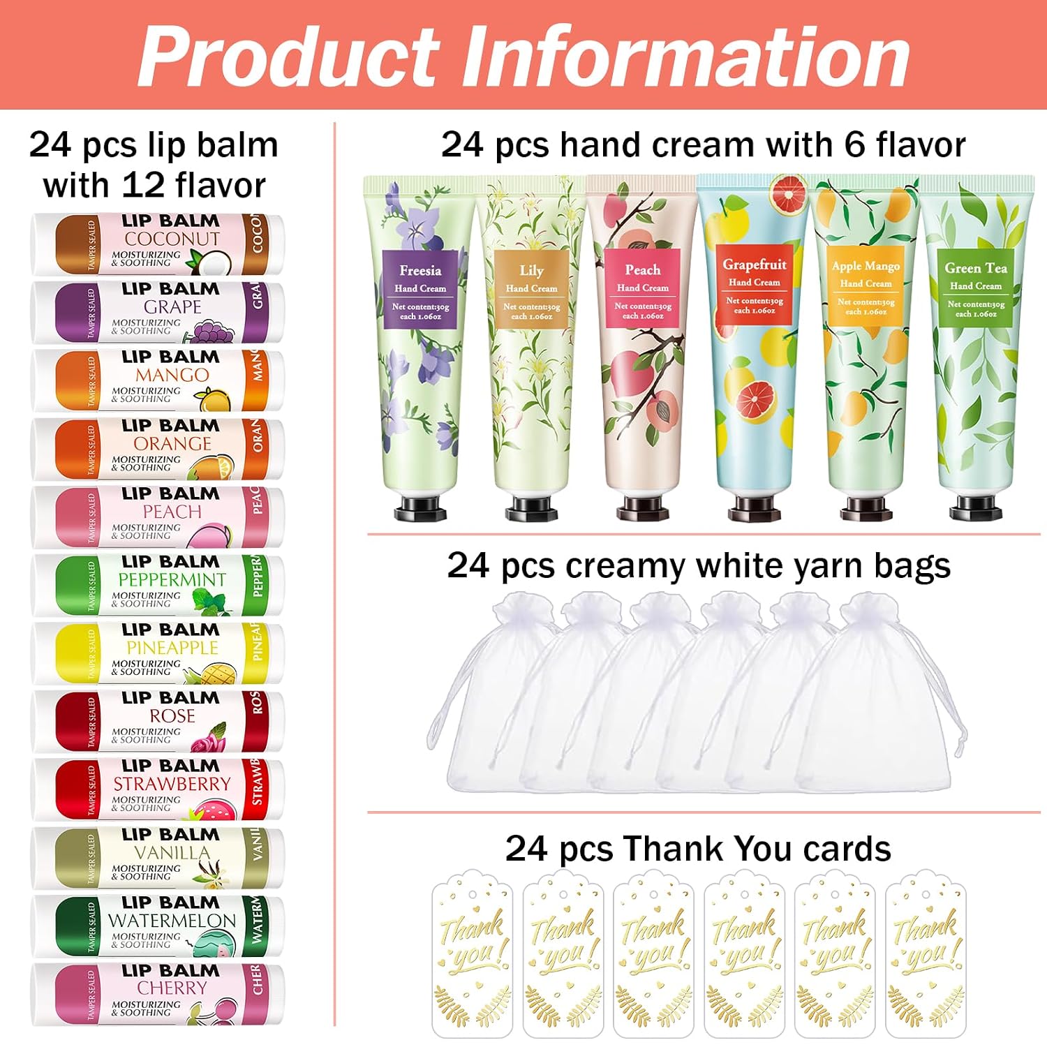 24 Sets Bulk Hand Cream and Li – обзор и цена Baby Products Cream